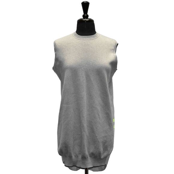ALEXANDER WANG Cotton Gray Blue Panel Crewneck Sleeveless Sweater Dress Size L - Picture 1 of 5